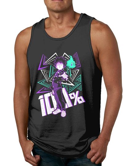 Anime Mob Psycho 100 Shigeo Kageyama Tank Top Men's Leisure Crew Neck Sleeveless Clothes Vest