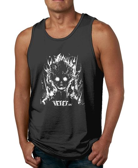 Anime Mob Psycho 100 Shigeo Kageyama Tank Top Men's Leisure Round Neckline Sleeveless