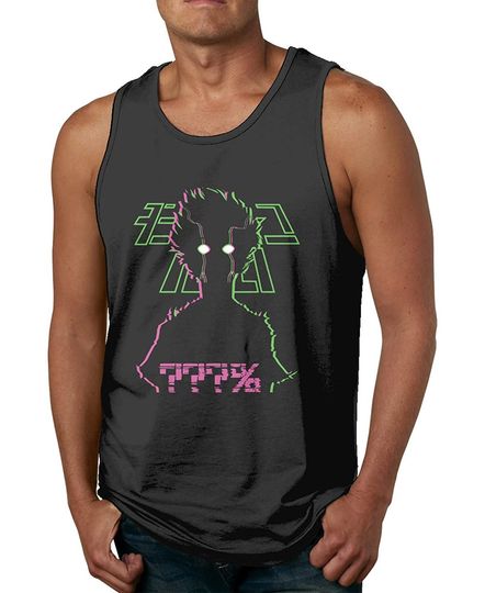 Anime Mob Psycho 100 Shigeo Kageyama Tank Top Man's Leisure Round Neckline Sleeveless Tops Vest