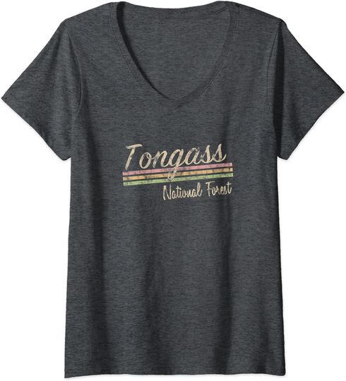 Tongass National Forest Retro Vintage V-Neck T-Shirt