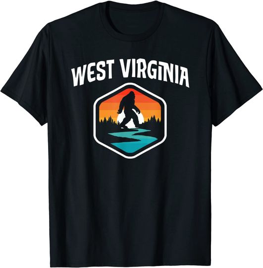 Discover West Virginia Vintage Bigfoot Outdoor & State Pride Nature T-Shirt