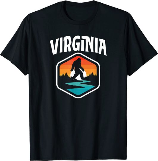 Discover Virginia Vintage Bigfoot Outdoor & State Pride Nature T-Shirt