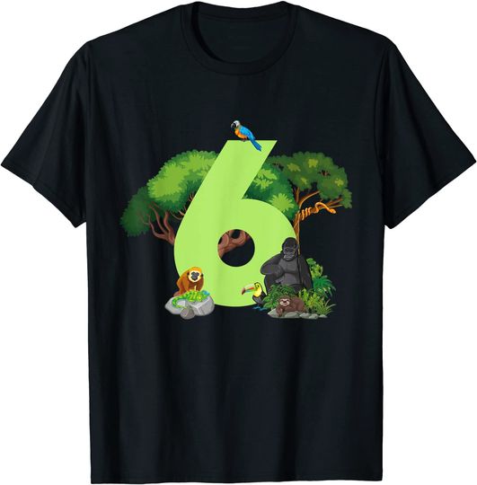 Discover Jungle Animals Safari Amazon Rainforest 6 Year Old T-Shirt
