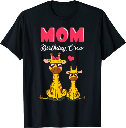 Discover Mom Birthday Crew Giraffe Africa Safari Amazon Rainforest Animal T-Shirt
