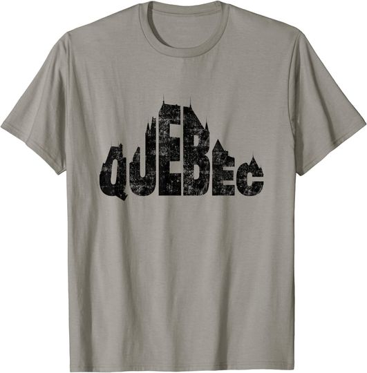 Discover Quebec Chateau Frontenac Typography Canada Traveler Souvenir T Shirt