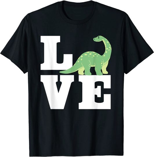 Love Brontosaurus Design Primeval Creatures T-Shirt
