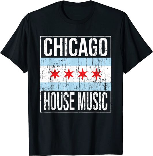 Chicago House Music Stylish Flag T Shirt
