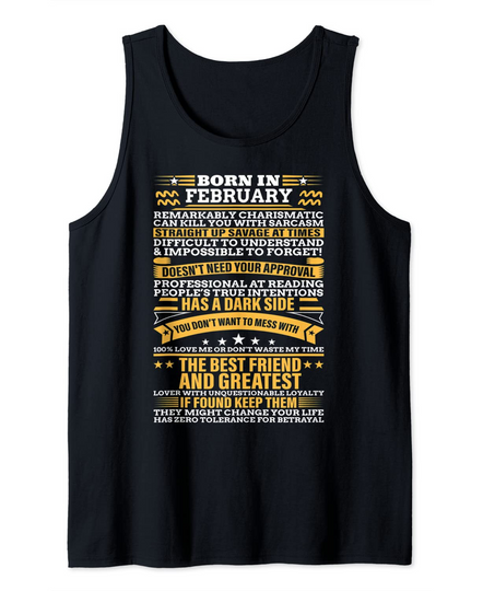 Discover February Birthday Tank Top