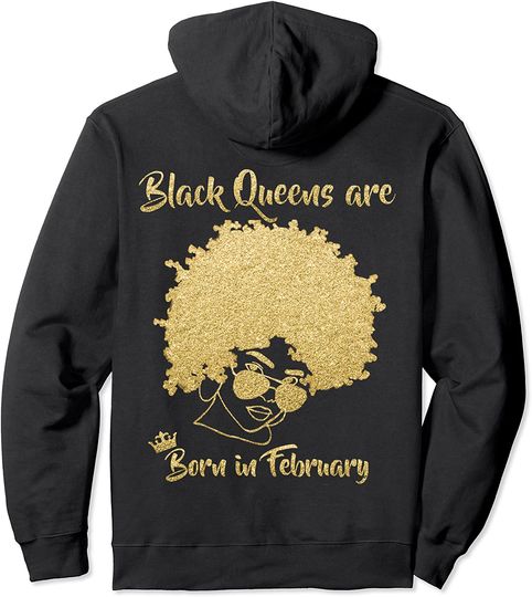 Discover Black Queens Born February Birthday Pullover Hoodie