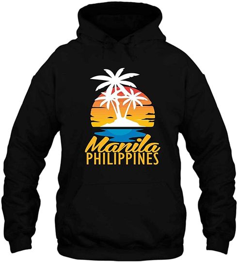 Manila Philippines Summer Beach Pullover Hoodie Black