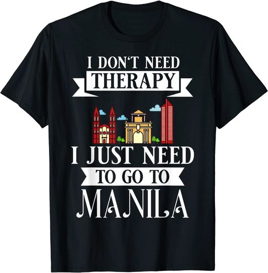 Manila Philippines City Skyline Map Travel T-Shirt