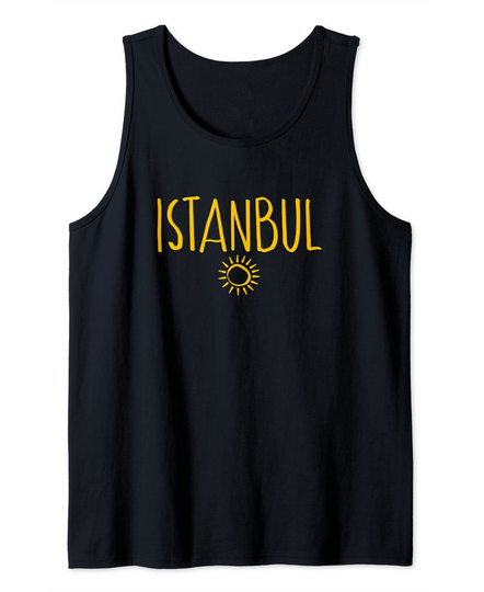 Istanbul Turkey Sun Drawing Print Tank Top
