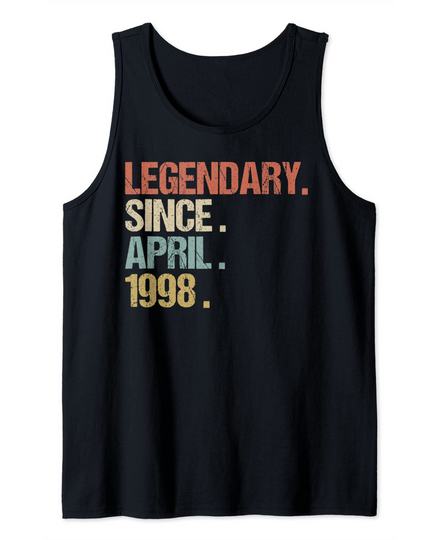 21st Birthday Gift Legendary Since April 1998 Vintage Tank Top