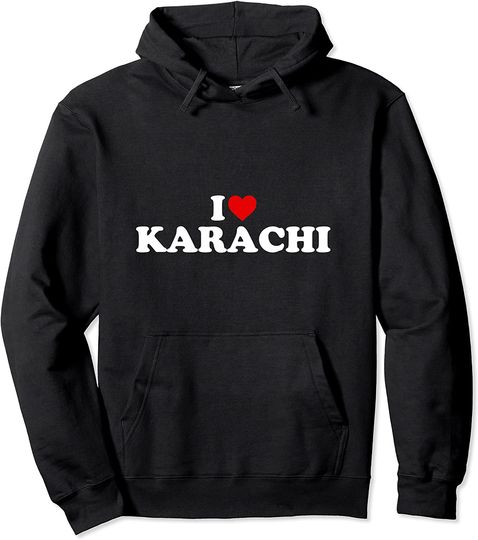 I Love Karachi Heart Pullover Hoodie