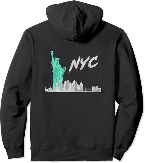 Cool New York City Skyline Trendy Vintage Pullover Hoodie