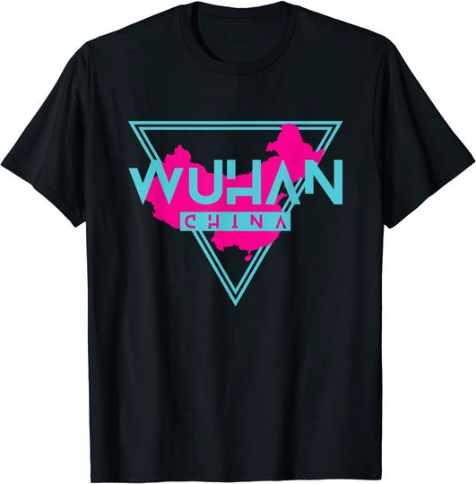 Wuhan China Retro Pink Triangle T Shirt