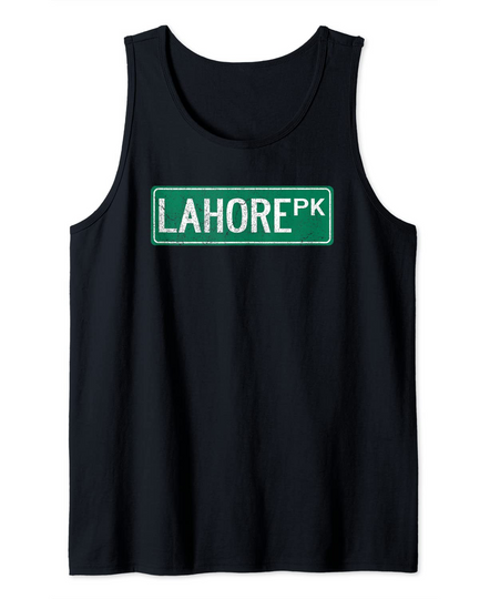 Discover Retro Lahore Pakistan Street Sign Tank Top