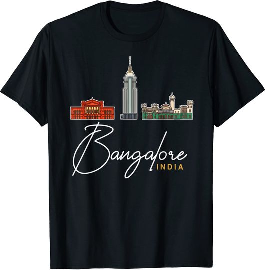 Bangalore India City Skyline Map Travel T-Shirt