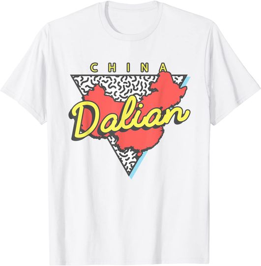 Discover Dalian China Souvenirs Vintage Retro Triangle T-Shirt