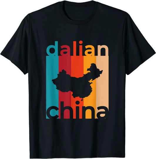 Discover Dalian China Retro Cutout Souvenir Vintage T-Shirt