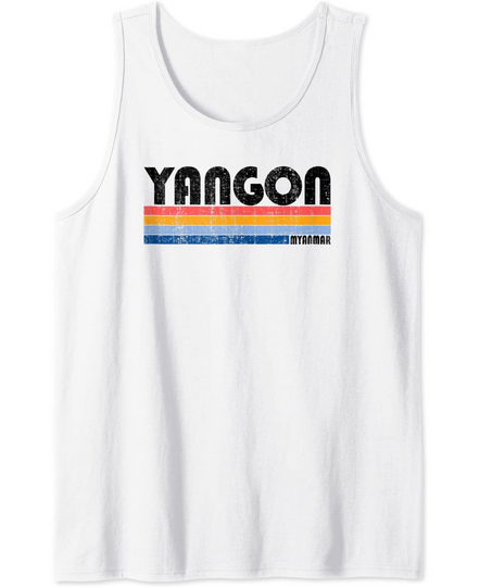 Vintage 70s 80s Style Yangon, Myanmar Tank Top