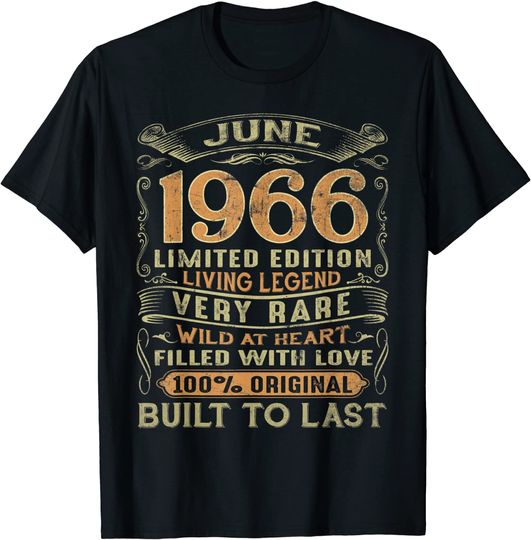 Vintage 55 Years Old June 1966 T Shirt