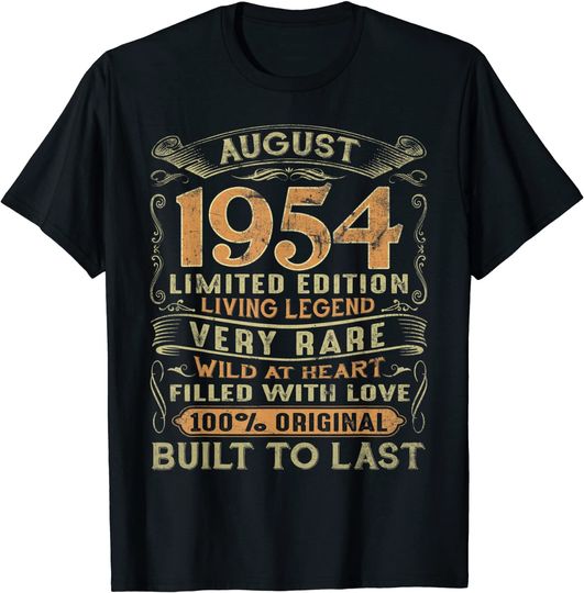 Vintage 65 Years Old August 1954 T Shirt