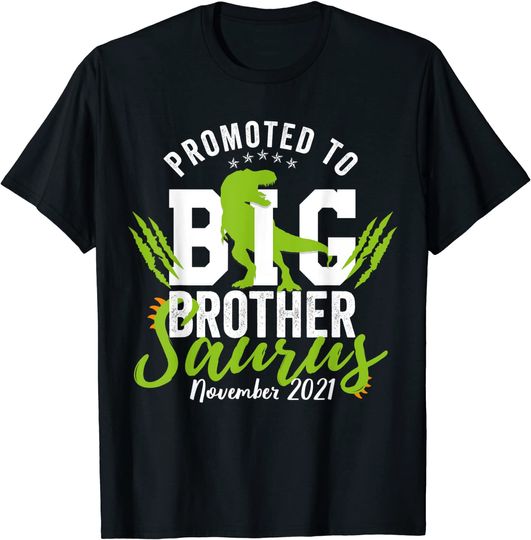 Promoted to Big Brother Saurus 2021 Dinosaur November T Shirt
