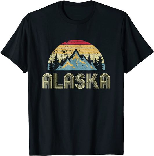 Discover Alaska Vintage Mountains Nature Hiking T Shirt