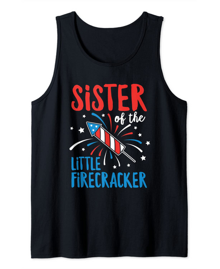 Big Sister Of The Little Firecracker Pregnancy Announcement Tank Top