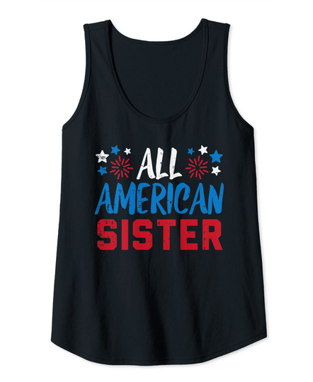 All American Sister Matching Family Patriotic Tank Top