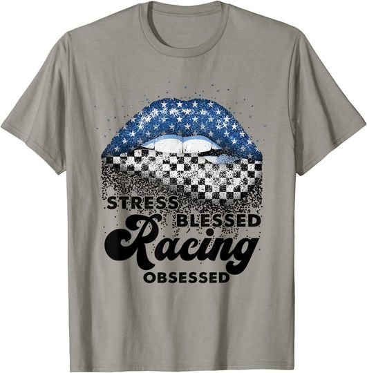 Checkered Black White Lip Gift Checkerboard Women T-Shirt