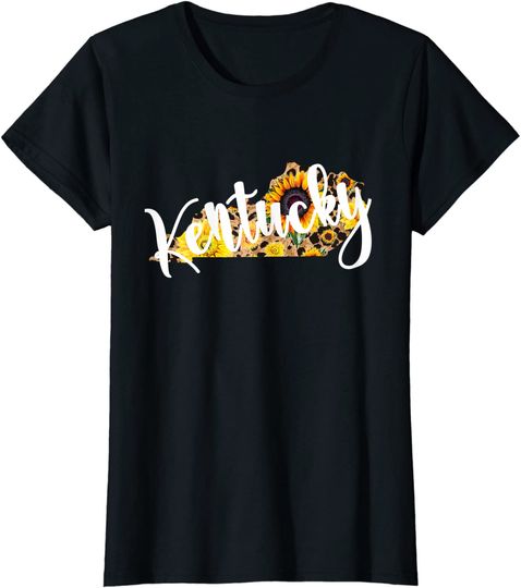 Kentucky Sunflower Leopard Print T Shirt