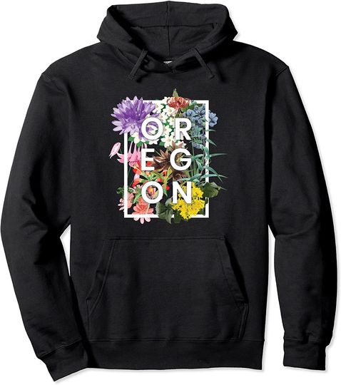 Flowers of Oregon Word Art Pullover Hoodie