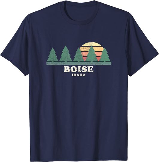 Boise ID Vintage Throwback Tee Retro 70s Design T-Shirt