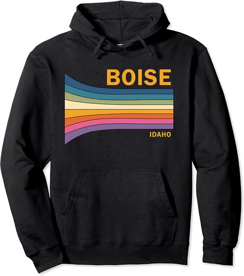 Retro Vintage 70s Boise Idaho Pullover Hoodie