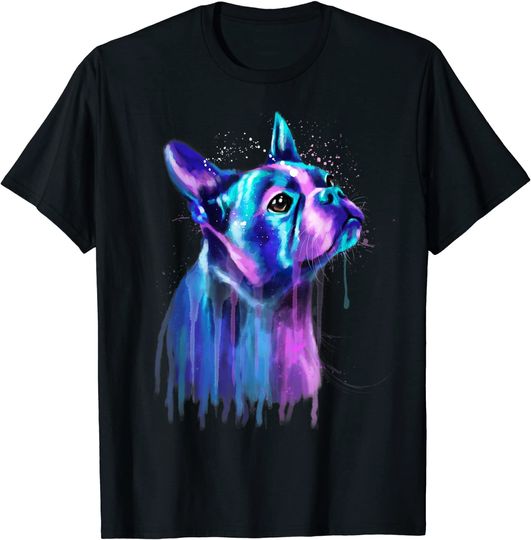 Colorful Terrier Dog Art Watercolor Painting T-Shirt