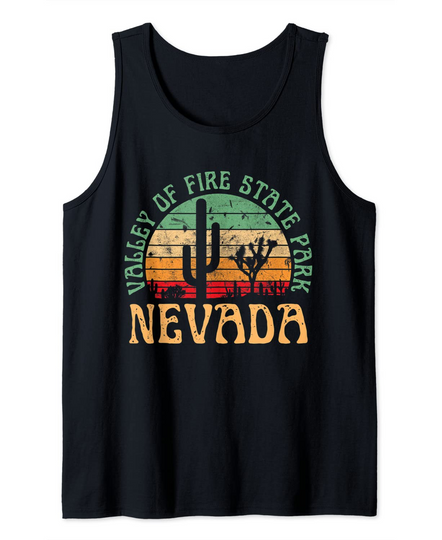 Valley Of Fire State Park Nevada Desert Hiking Retro Sunset Tank Top