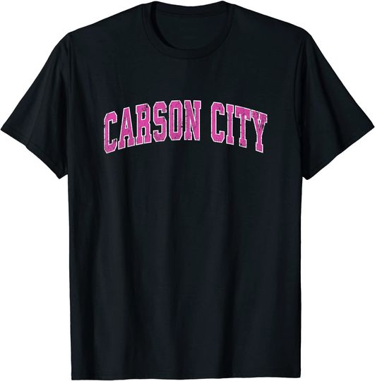 Carson City Nevada NV Vintage Sports Design Pink Design T-Shirt