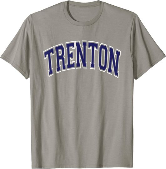 Discover New Jersey NJ Varsity Style Navy Blue Text T-Shirt