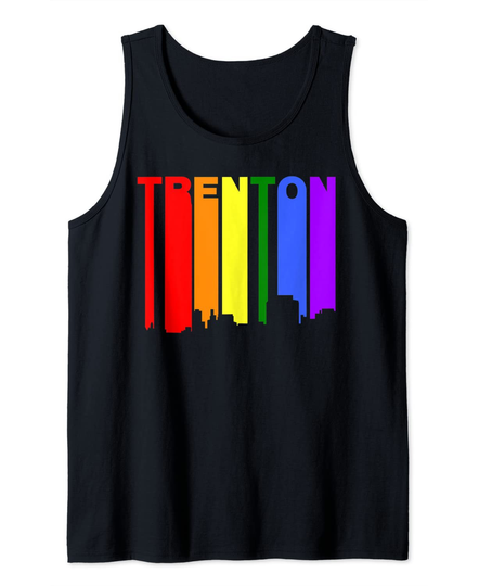 Discover New Jersey LGBTQ Gay Pride Rainbow Skyline Tank Top