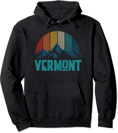 Vermont Vintage Mountains Nature Hiking Pullover Hoodie