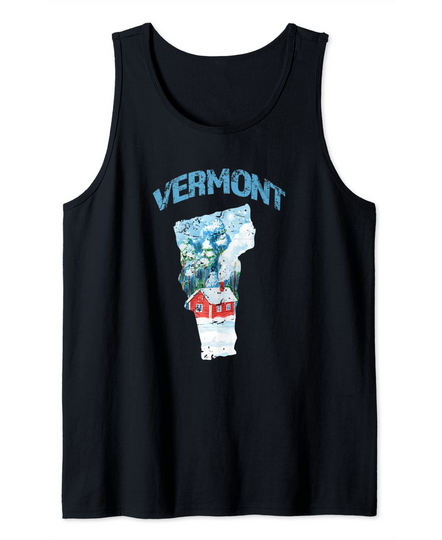Vermont Decorative State Map Shape Tank Top