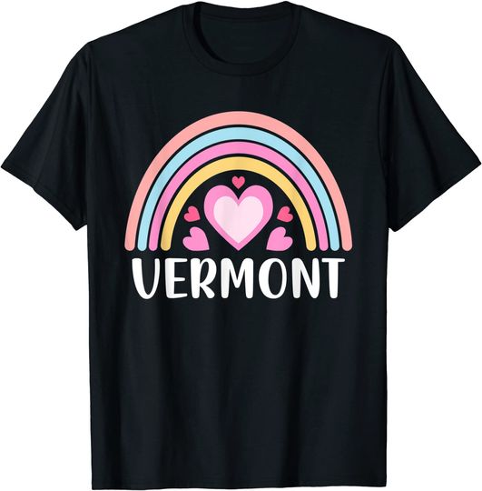 Vermont Rainbow Hearts T-Shirt