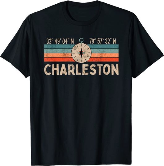 Charleston Compass Retro South Carolina T Shirt