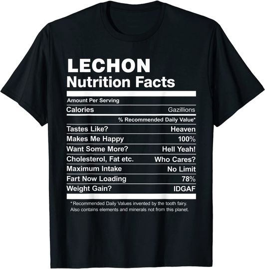 Lechon Nutrition Facts T-Shirt