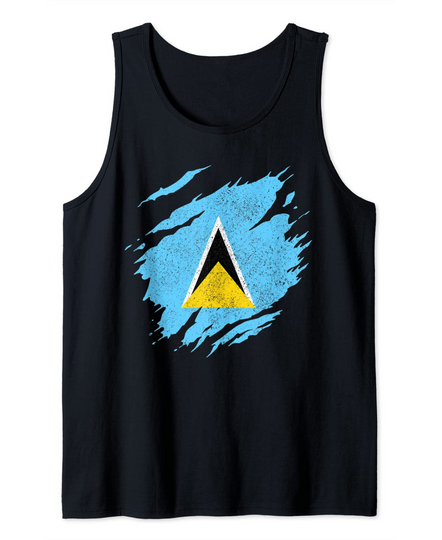 St. Lucia Flag Pride Caribbean Saint Lucia Tank Top