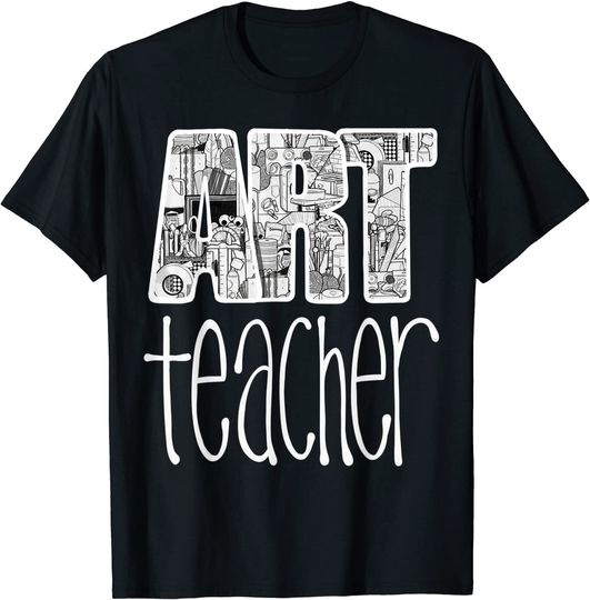 Discover Art Teacher Supplies Doodle Line Drawing T Shirt