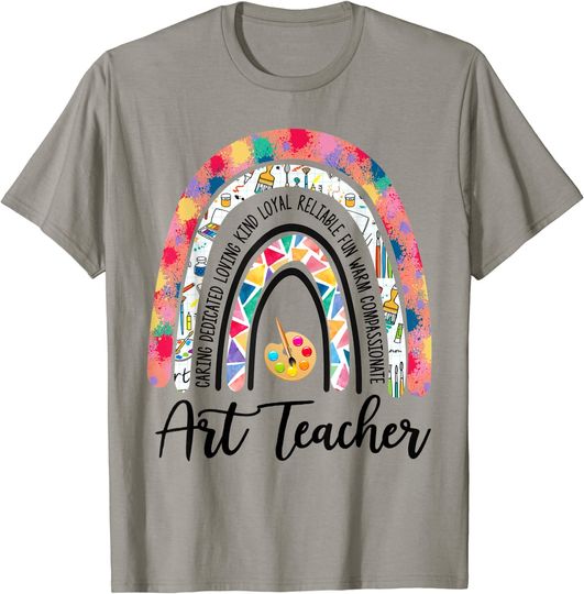 Discover Art Teacher Rainbow Caring Dedicated Loving T Shirt