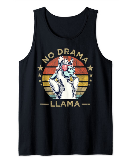 Funny No Drama Llama Alpaca Vintage No Problama Tank Top